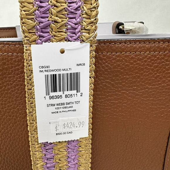 Coach Smith Tote Bag Crossbody In Leather/Gold/Redwood Multi CBG90 NWT - Picture 7 of 13